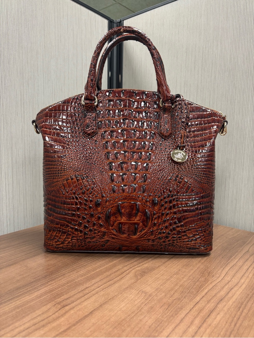 Brahmin Large Duxbury Satchel in Pecan Melbourne